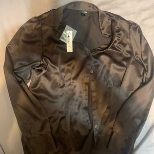 NWT East 5th Black Coffee womens blouse